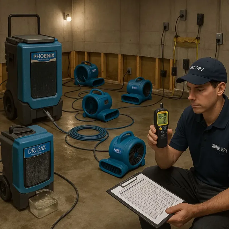 Structural Drying and Dehumidification process in Calimesa, CA